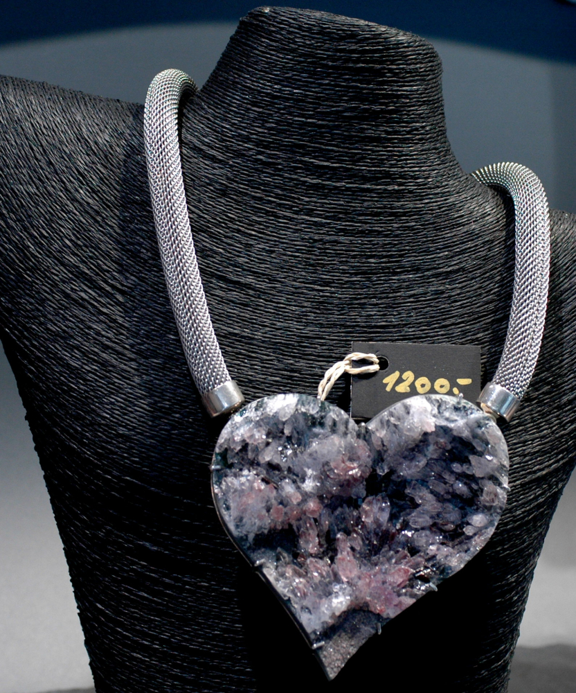 Amethyst-Kristall Anhänger Herzform